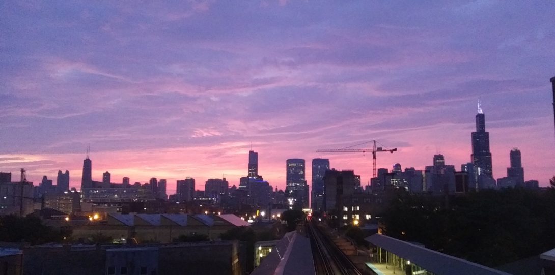 Chicago in purple
